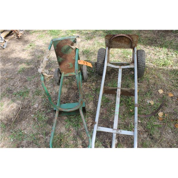 2 Welding Carts, 1 c/w Pneumatic Tires