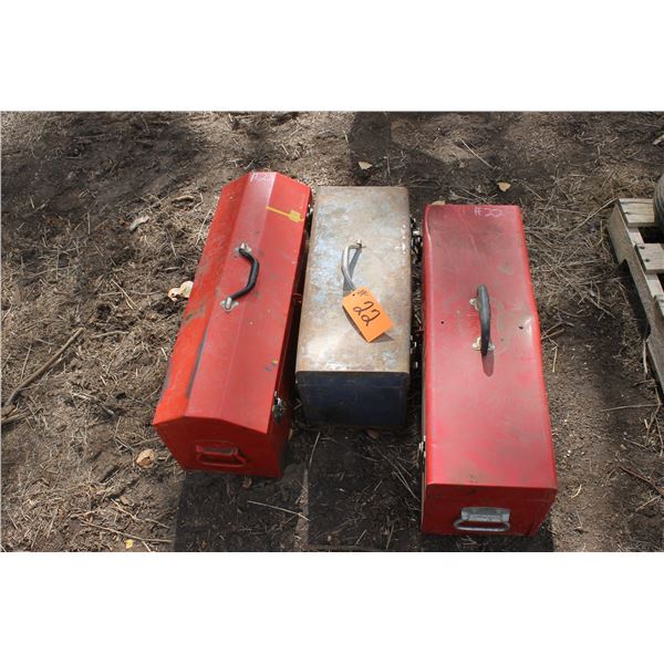 3 Metal Tool Boxes (Empty)