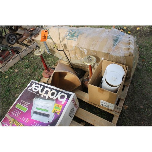 Brother Typewriter New, Coffee Maker, Christmas Tree, 3 Lamps, Planter Pot