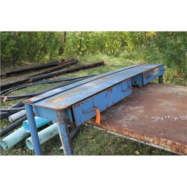 Steel Work Table c/w Drawers, Approx 20" X 84"