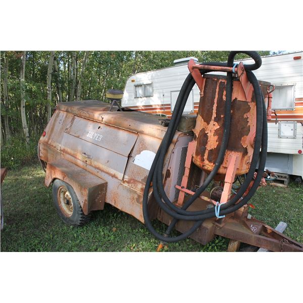 Gardner Denver Portable Compressor, 150 CFM, 4 Cyl Perkins diesel, c/w Stoystown Sand, Blasting Pot,