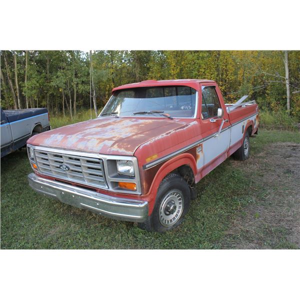 1985 Ford F150 XL, 2 WD, V8 Auto, Ran When Parked, s/n: 2FTEF15Y5FCB32441