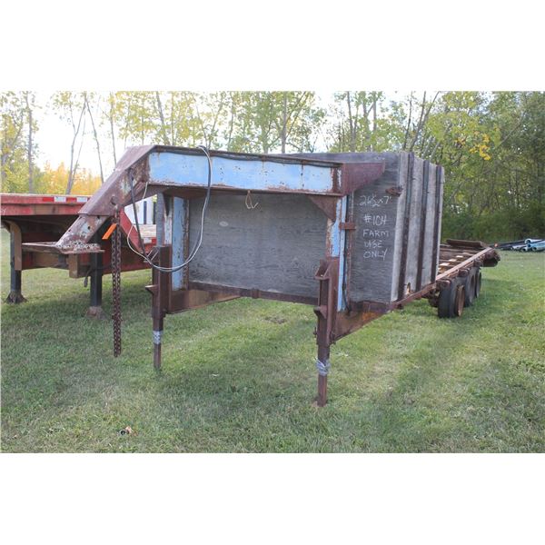 Tridem 5th Wheel 7' X 26.5' c/w Sliding Axles, Needs a Deck