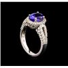 Image 4 : 14KT White Gold 2.14 ctw Tanzanite and Diamond Ring