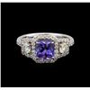 Image 2 : 18KT White Gold 1.41 ctw Tanzanite and Diamond Ring