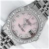 Image 1 : Rolex Ladies Stainless Steel Pink MOP Pyramid Diamond Datejust Wristwatch 26MM W