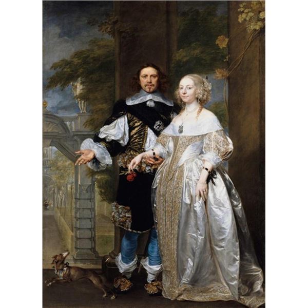 Gonzales Coques -Portrait of a Married Couple in the Park