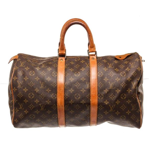 Louis Vuitton Brown Monogram Keepall 45cm Travel Bag