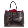 Image 1 : Prada Blue Saffiano Leather Double Handle Tote Bag