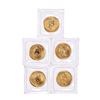 Image 1 : Lot of (5) Sealed 1999 Canadian $5 Maple Leaf Gold Coins