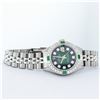 Image 4 : Rolex Ladies Stainless Steel Green Diamond Oyster Perpetual Datejust Wristwatch