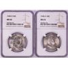 Image 1 : Lot of (2) 1948-D Franklin Half Dollar Coins NGC MS63