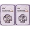 Image 1 : Lot of 1955-1956 Franklin Half Dollar Coins NGC MS64