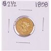 Image 1 : 1858 $2 1/2 Liberty Head Quarter Eagle Gold Coin