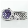 Image 5 : Rolex Mens Stainless Steel Purple Diamond Datejust Oyster Perpetual Wristwatch