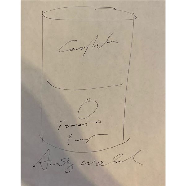 Signed Andy Warhol Tomato Soup Sketch