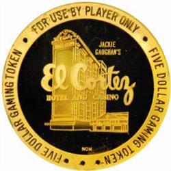 El Cortez Hotel & Casino. 1988 Gold $5 Token.