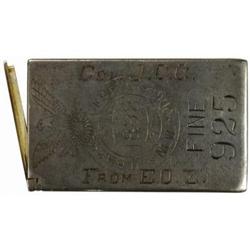 Match Box & Striker Constructed Out of 1892 Ingot