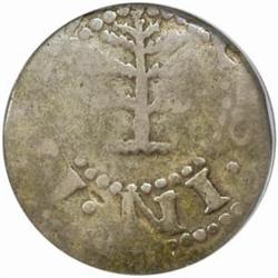 1652 Massachusetts Bay Colony Pine Tree Sixpence.