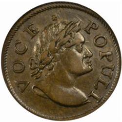 1760 Voce Populi Halfpenny. Breen-223. No P.