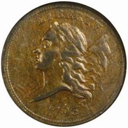 1793 1/2C. B-2, C-2. Rarity-3 AU53 BN (NGC)