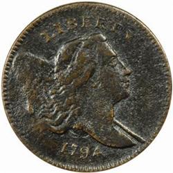 1794 Half Cent. Rarity-3. VF Details
