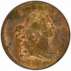1806 1/2C. Large 6, Stems. MS61RB (ANACS)