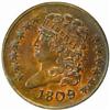 1809/Inverted 9  Half Cent. Rarity-1. AU55