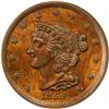 Image 1 : 1855 1/2C. B-1, C-1. Rarity-1. MS63 RB (PCGS)