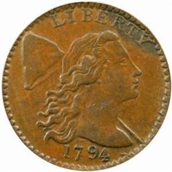 1794 Large Cent. S-63. Rarity-3. Head of 1794