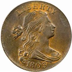 1803 Large Cent. Sm Date, Sm Fraction. AU55 PCGS