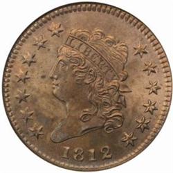 1812 Large Cent. S-290. Rarity-1. Sm Date. MS64BN