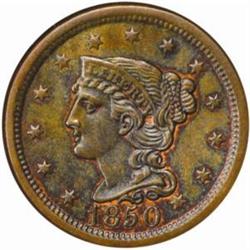 1850 Large Cent. N-12. Rarity-1. MS62 BN (NGC)