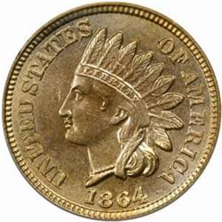 1864 Indian Cent. Copper-5C. MS64 (PCGS)