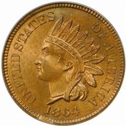 1864 Indian Cent. Bronze. MS65 RB (PCGS)
