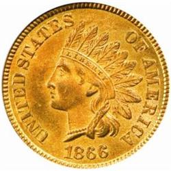 1866 Indian Cent. MS65 RD (PCGS)