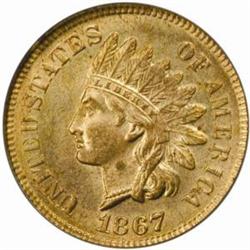 1867 Indian Cent. MS64 RD (PCGS)