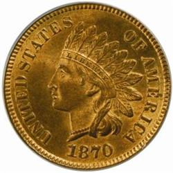 1870 Indian Cent. MS65 RB (PCGS)
