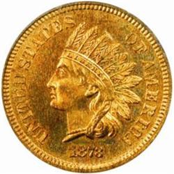 1873 Indian Cent. Closed 3. PR65 RD (PCGS) CAC