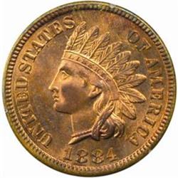 1884 Indian Cent. MS64 RB (PCGS)