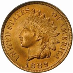 1889 Indian Cent. MS65 RB (PCGS)