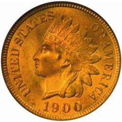 1900 Indian Cent. MS65 RD (NGC)