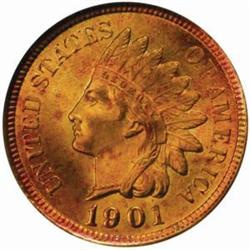 1901 Indian Cent. MS67 RB (NGC)