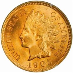 1905 Indian Cent. MS65 RD (PCGS)
