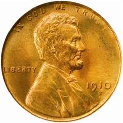 1910-S Lincoln Cent. MS66 RD (PCGS) CAC