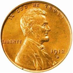 1912-D Lincoln Cent. MS65 RD (PCGS)