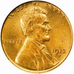 1913-D Lincoln Cent. MS66 RD (PCGS)