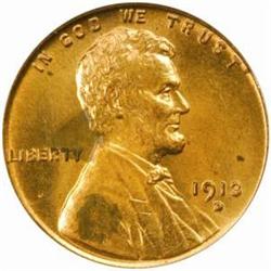 1913-D Lincoln Cent. MS64 RD (PCGS)