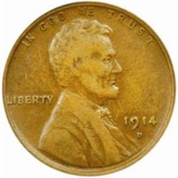 1914-D Lincoln Cent. VF20 Details-Scratched ANACS