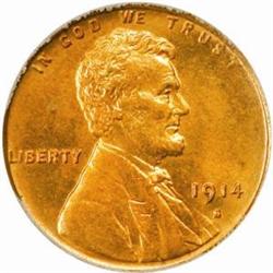 1914-S Lincoln Cent. MS65 RD (PCGS)